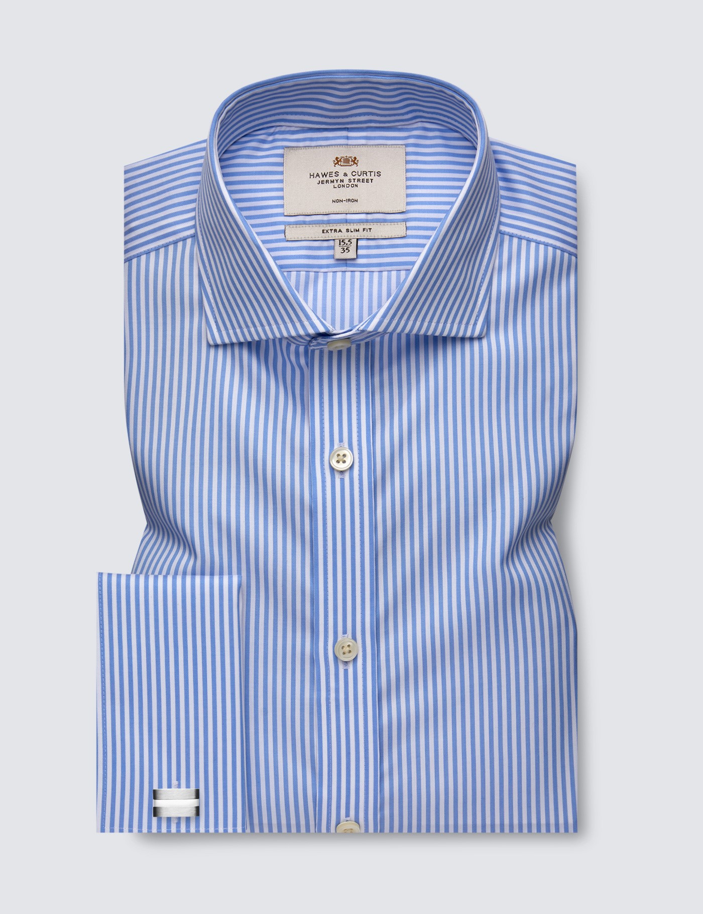 Non Iron Stripe Men S Extra Slim Fit Shirt With Windsor Collar And