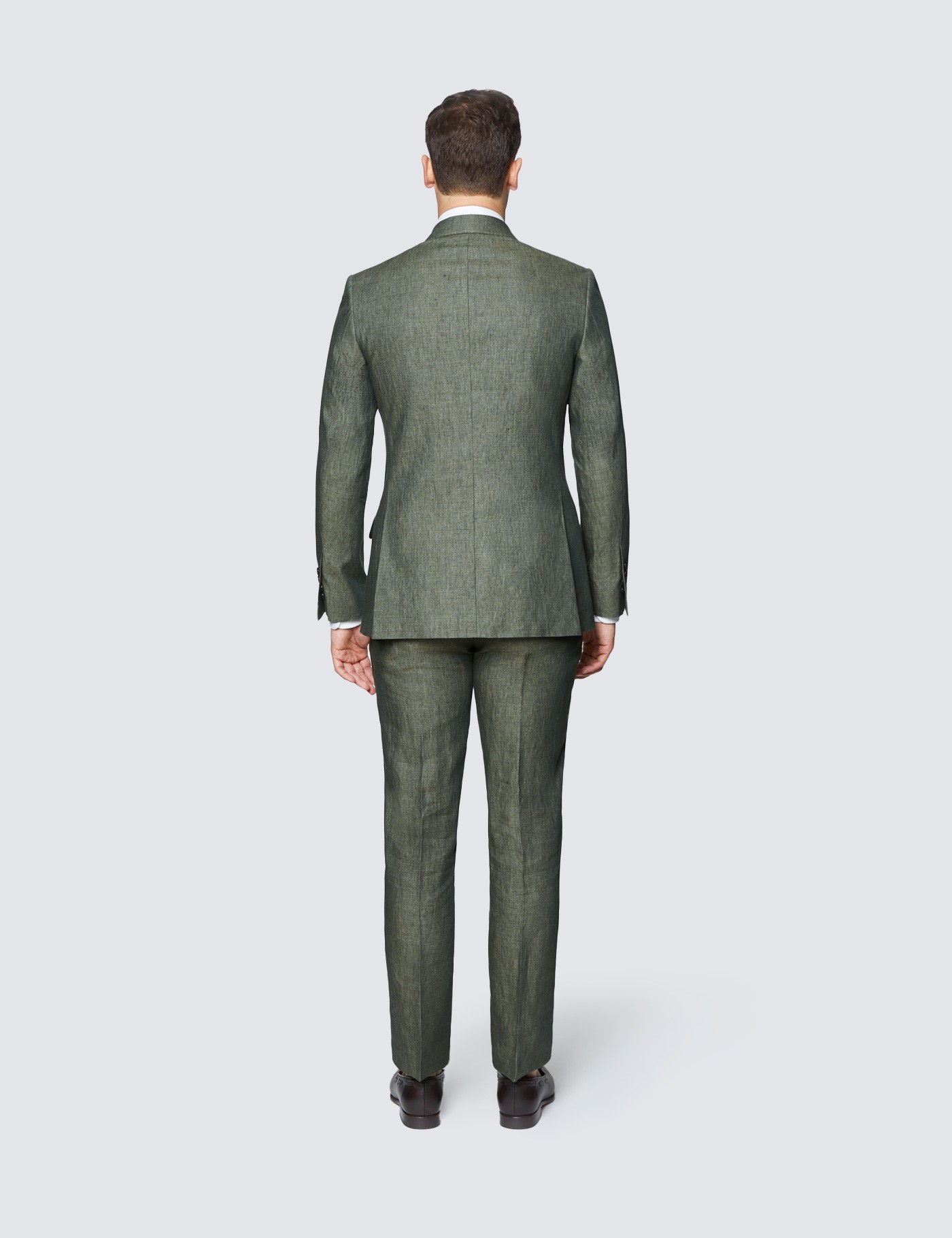 Collection Linen Semi Plain Tailored Fit Double Breasted Italian