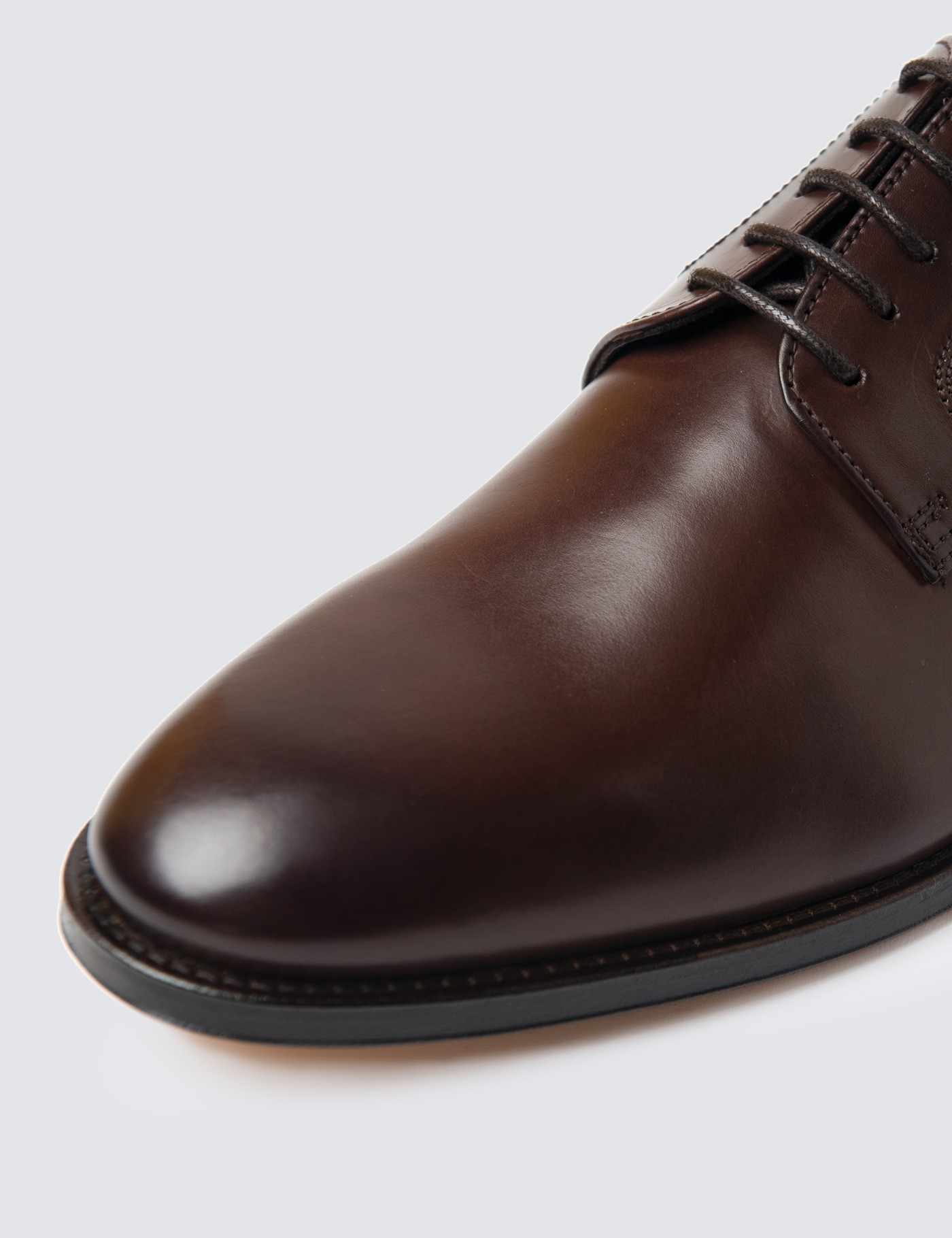 Leather Men S Shoe With Derby Lace Up In Brown Hawes Curtis Uk