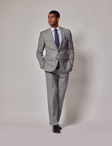 Men S Light Grey Twill Classic Fit Suit Pants