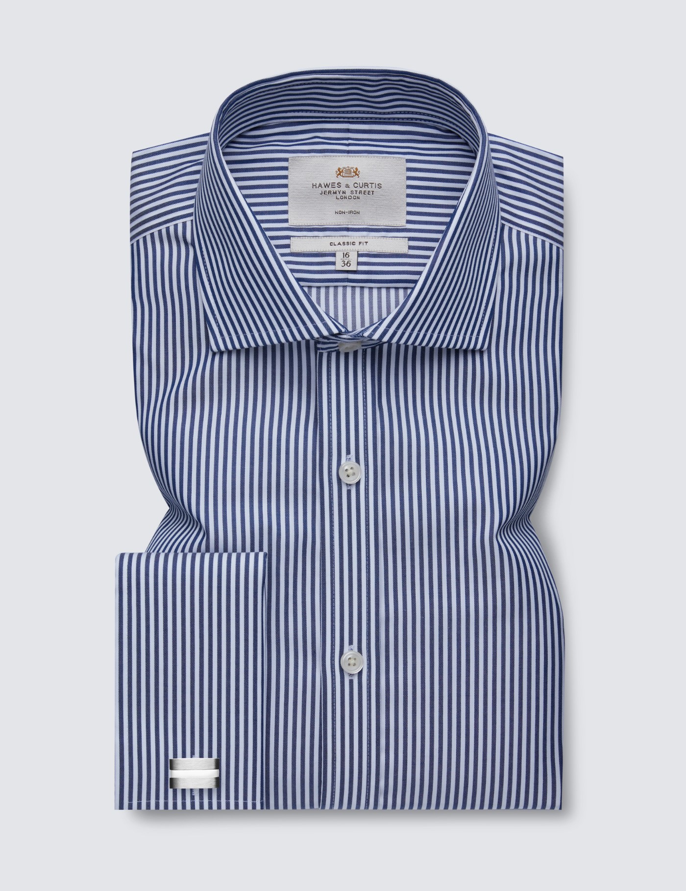 Non Iron Bengal Stripe Men S Classic Slim Fit Shirt With Windsor Collar