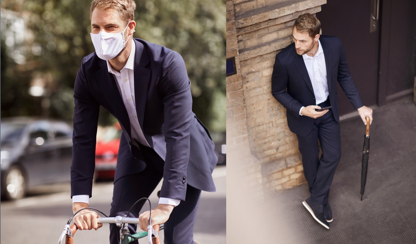 Reiseanzug - typisch britischer Travel Suit - bügelfrei, knitterresistent und wasser abweisend von Hawes & Curtis.