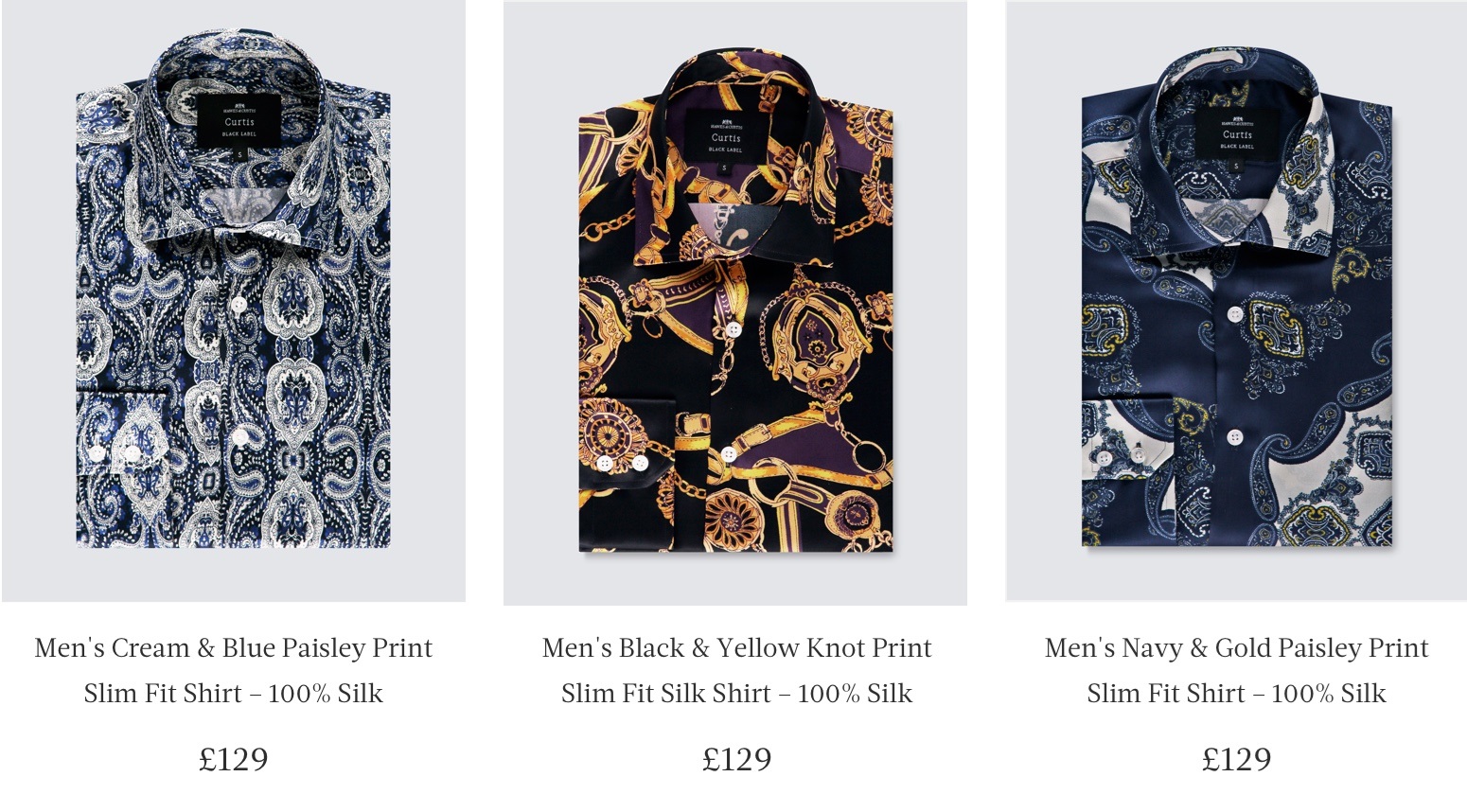 100% Silk Designer Shirts for Men