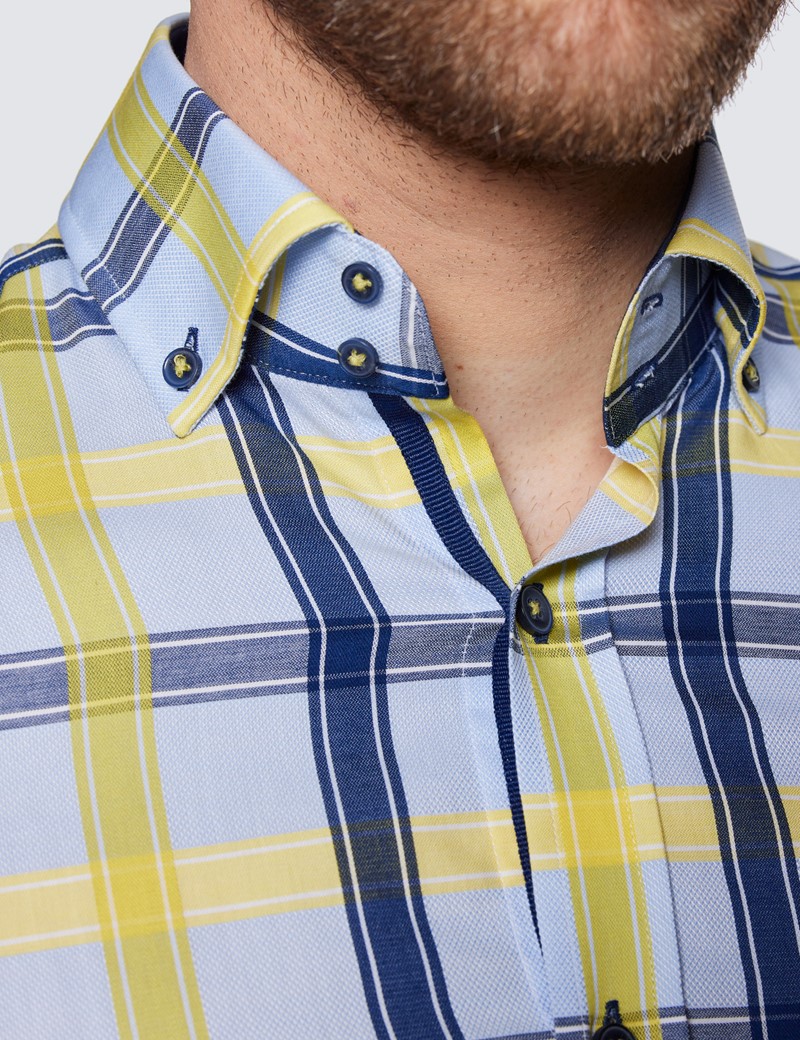 yellow mens button down