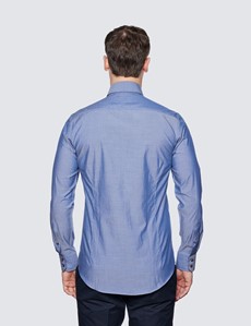 Casualhemd – Relaxed Slim Fit – Button-Down Kragen – blau mit Kontrast
