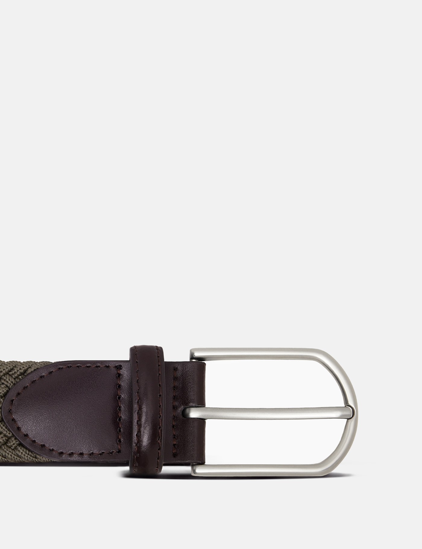 Hawes & Curtis Olive Plaited Belt Size: Large | 36 image 2