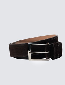 Men's Brown Suede Leather Belt