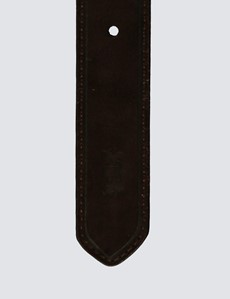 Men's Brown Suede Leather Belt