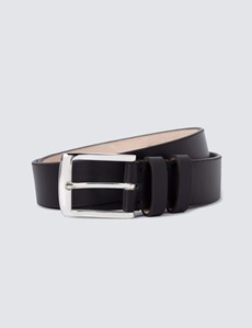 Men's Brown Plain Leather Belt