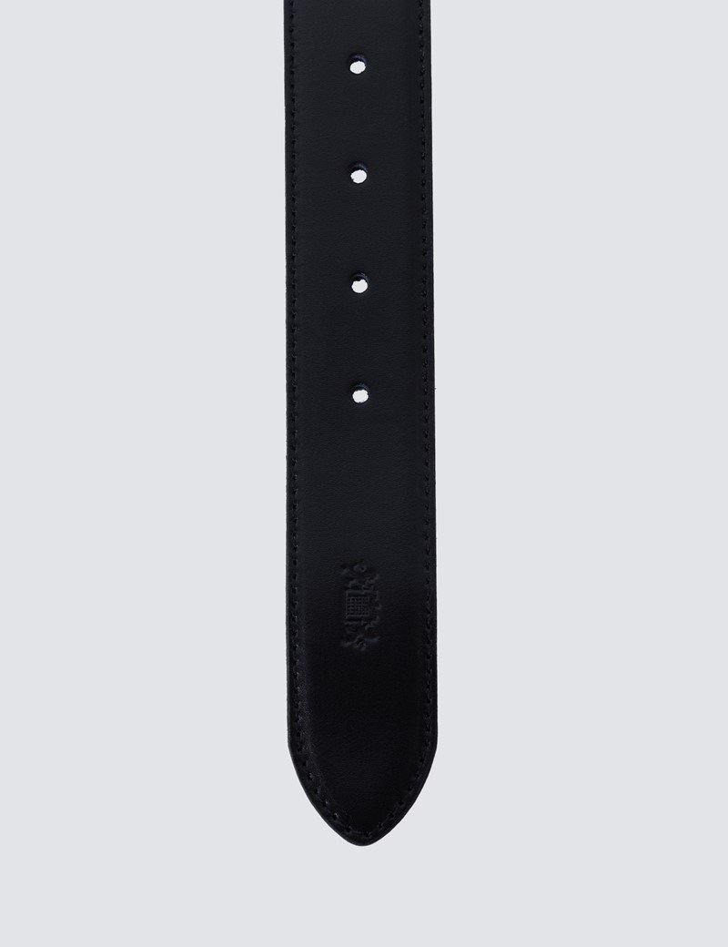 Reversible Leather Belt Embossed Dark Brown/black Pierotucci