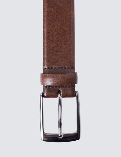 The Hector Belt - Black & Brown - Brass & Nickle – Amopelle Co.
