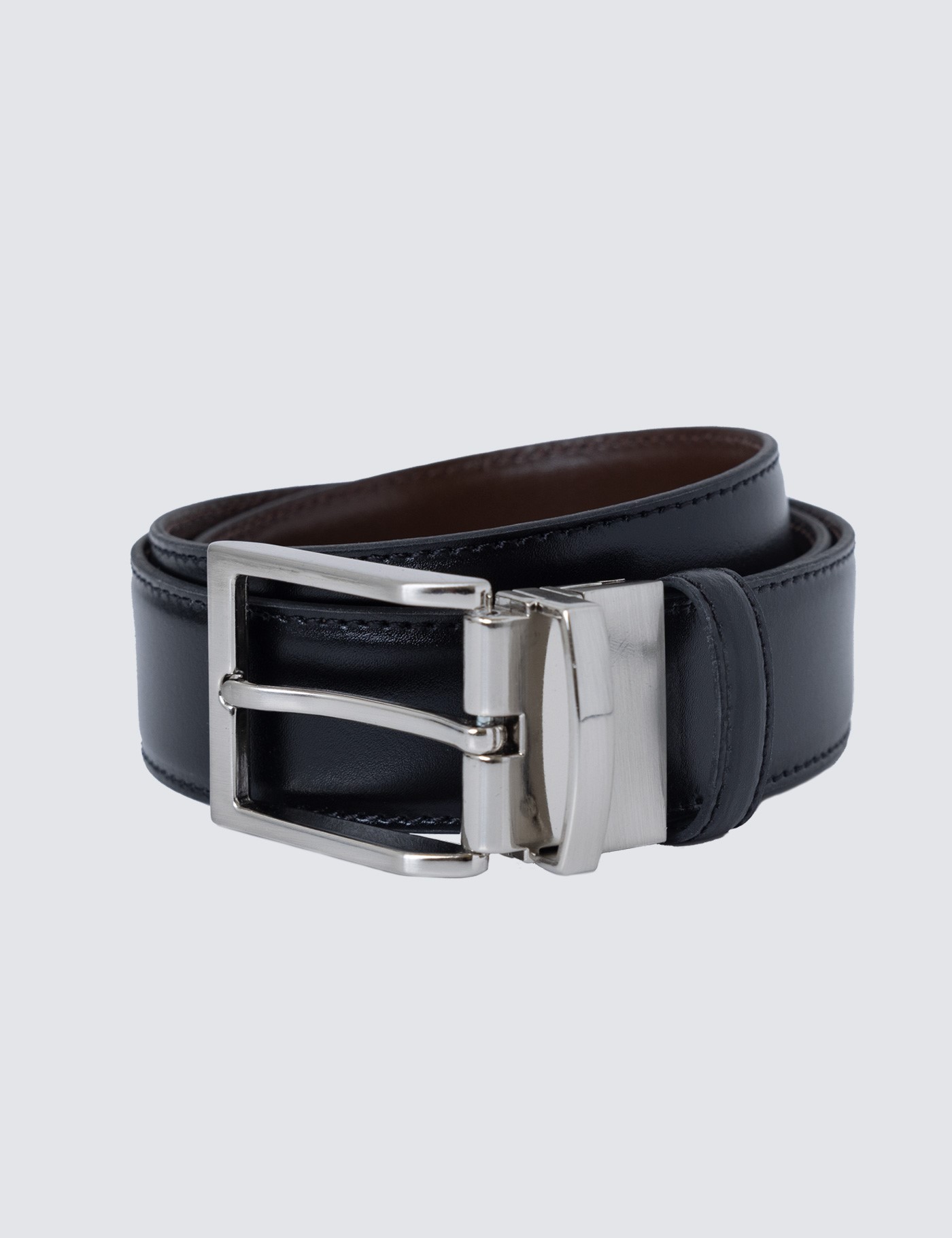 hawes & curtis reversible black & brown leather belt