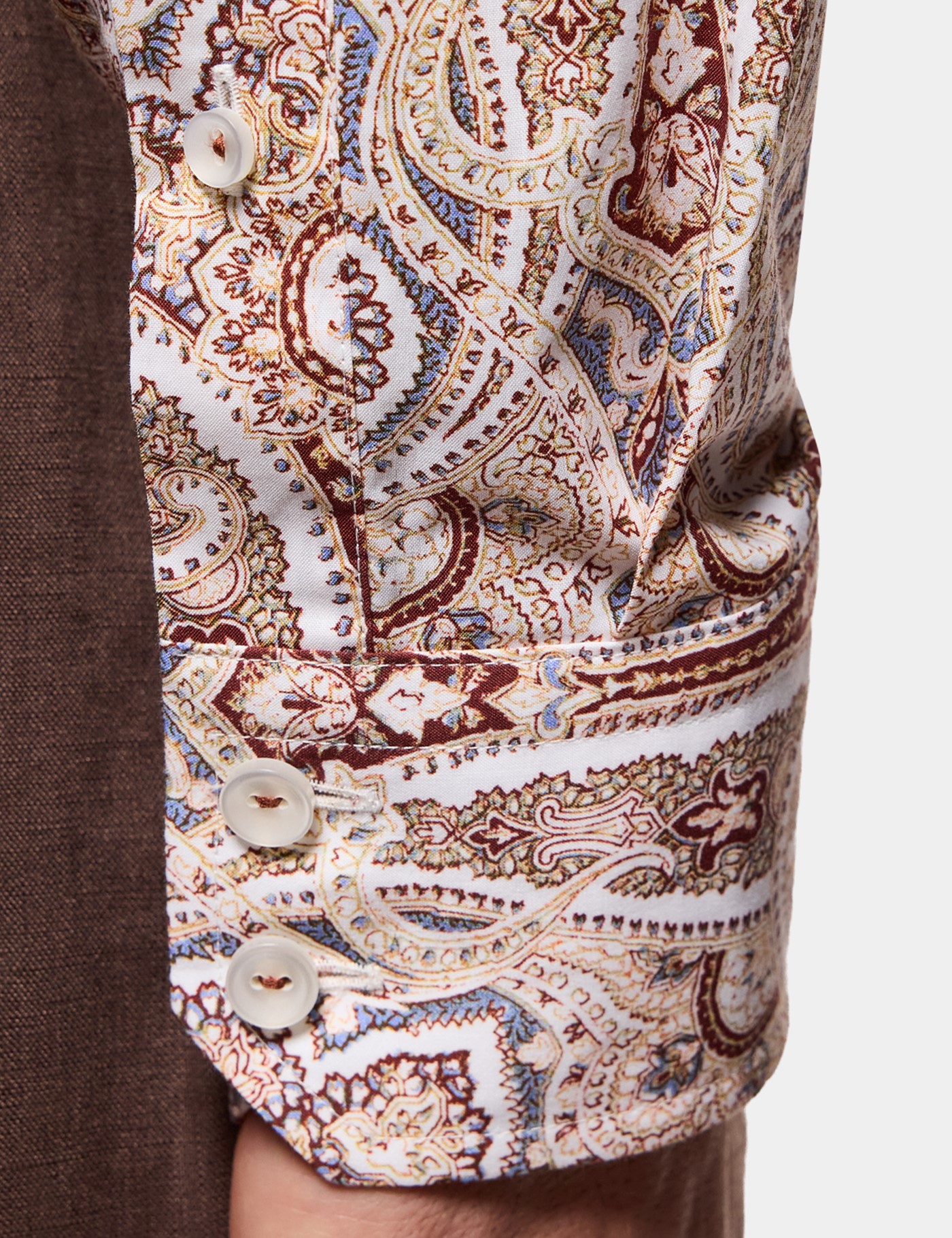 Hawes & Curtis Slim Fit White & Blue Paisley Curtis Shirt Size: XS image 4