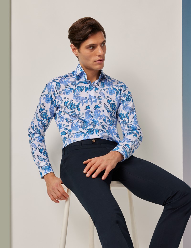 paisley button up mens