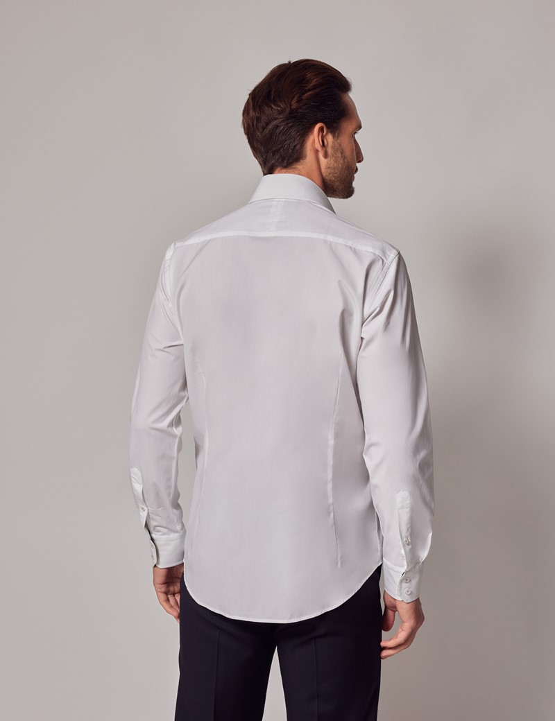 Men's White Slim Shirt - Mid-Collar | Hawes & Curtis