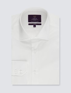 Men's Curtis White Relaxed Slim Fit Shirt - Single Cuff