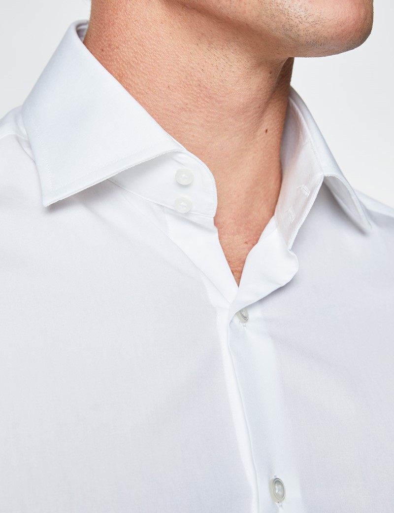 Men's Curtis White Relaxed Slim Fit Shirt - Single Cuff