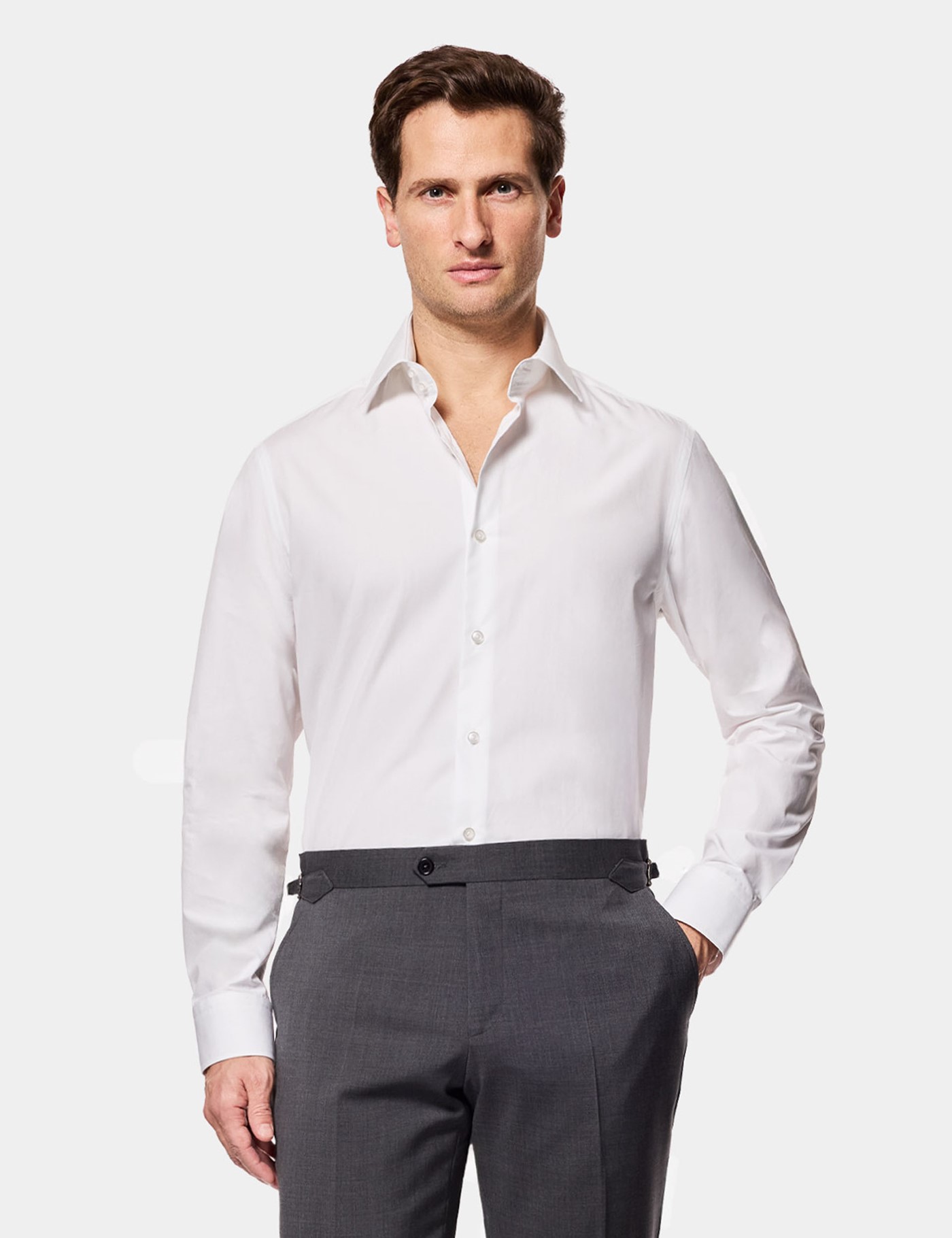 Hawes & Curtis Slim Fit White Curtis Shirt Size: Large | Long