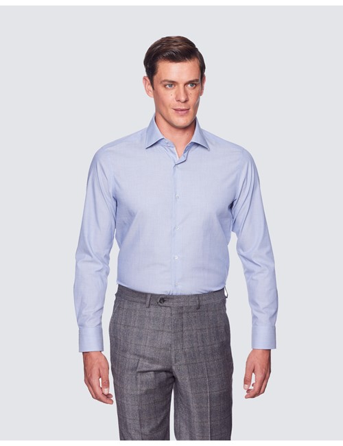 Curtis Blue End On End Relaxed Slim Shirt