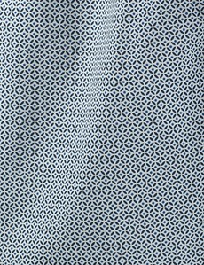 Herren Boxershort – Baumwolle – Geometrisches Design blau & weiß