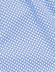 Men's Blue & White Geometric Print Cotton Boxer Shorts
