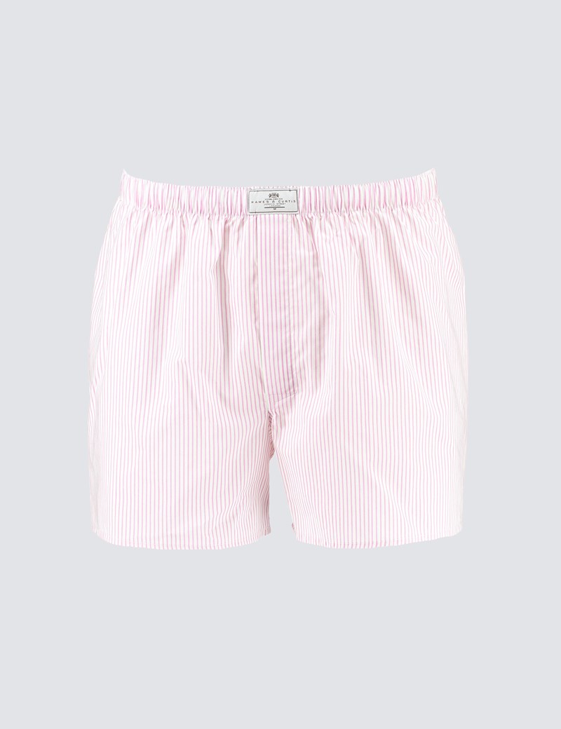 pink and white striped shorts