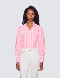 Pink \u0026 White Check Boutique Shirt 