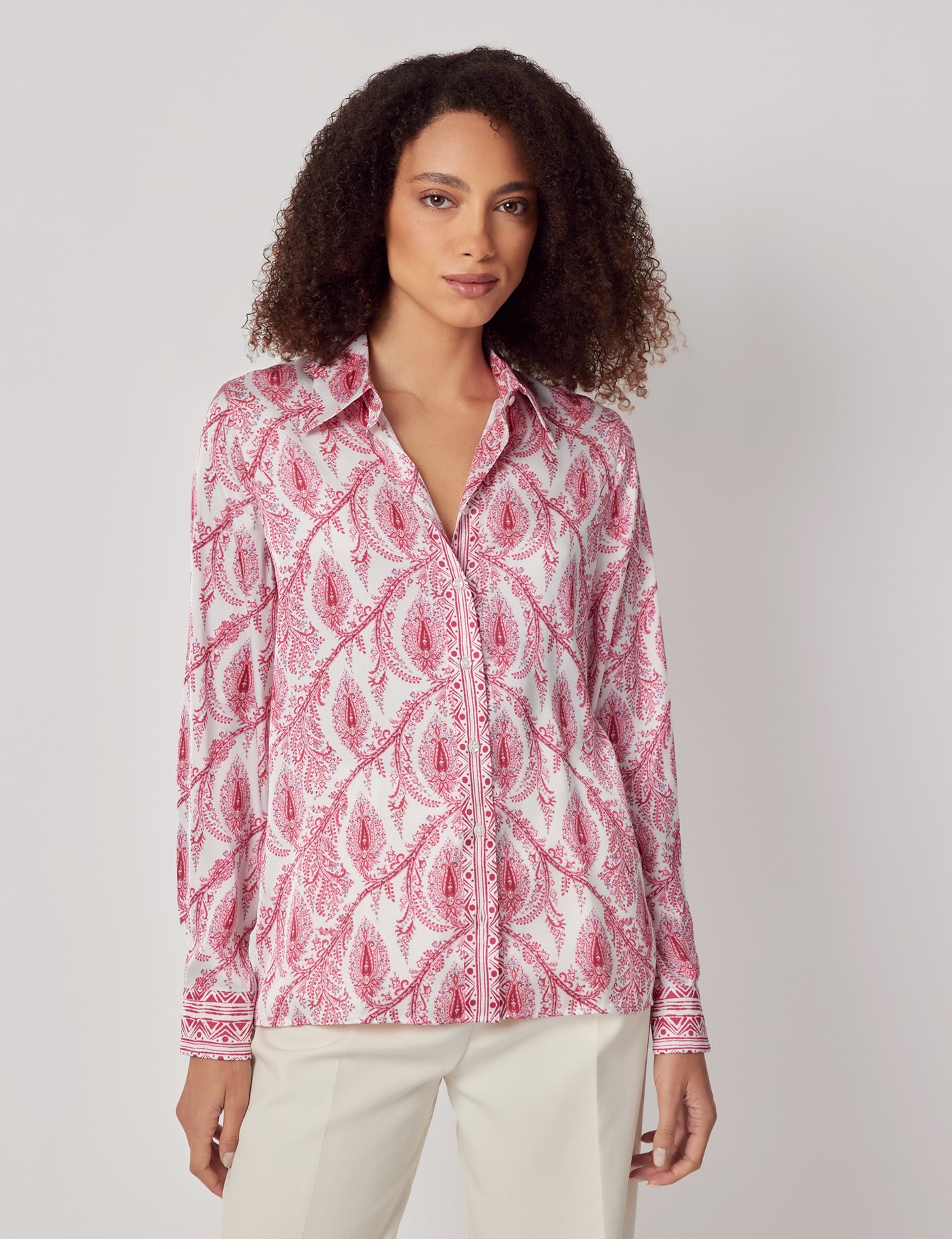 & Relaxed & Pink Paisley Boutique Blouse