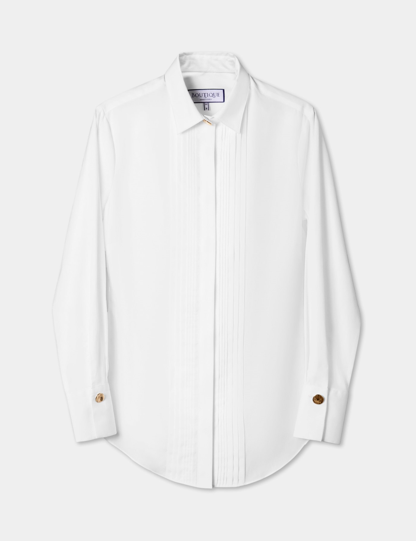 & Pleat Front Boutique Shirt