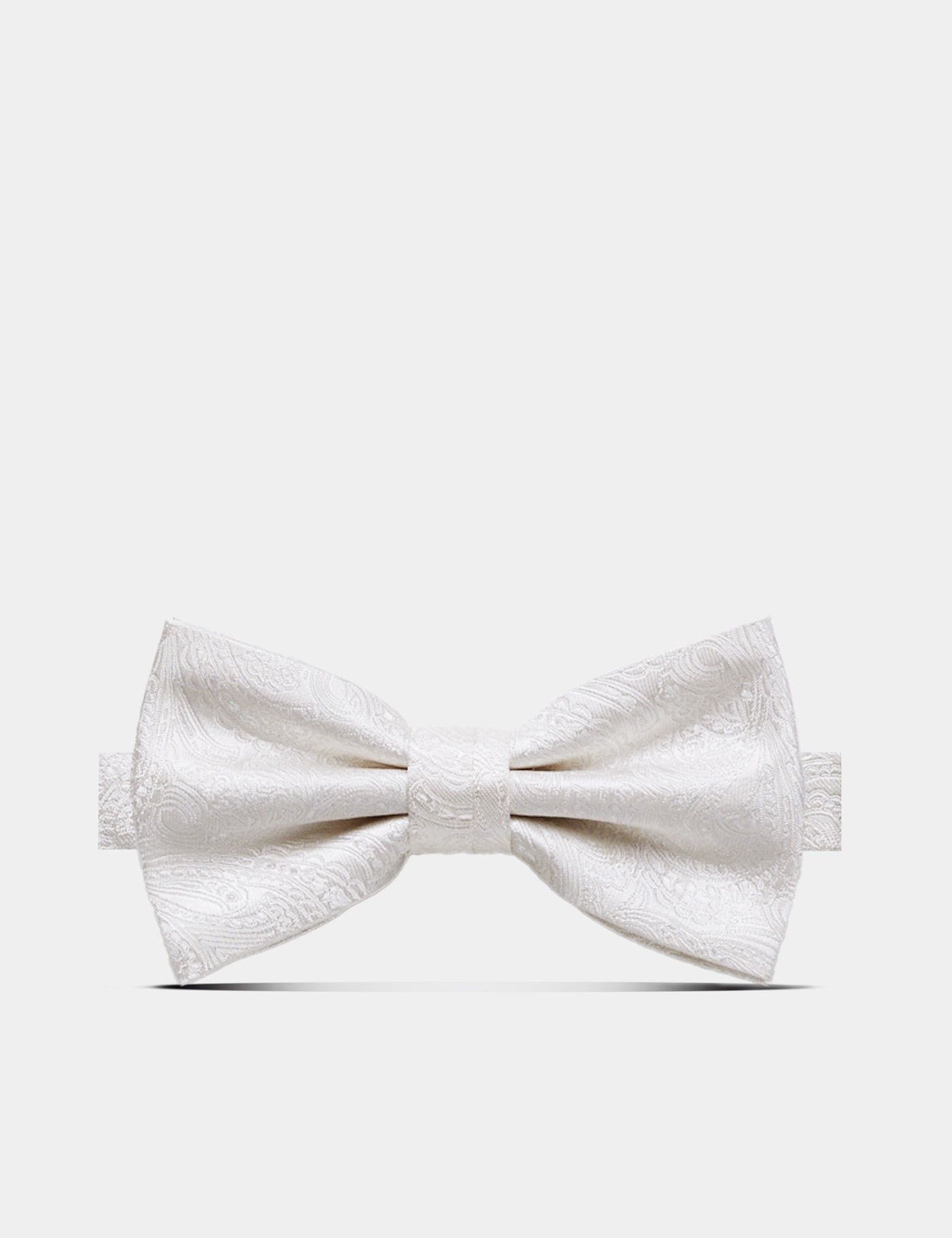 Hawes & Curtis White Jacquard Paisley Silk Bow Tie | Ready Tied Size: One Size