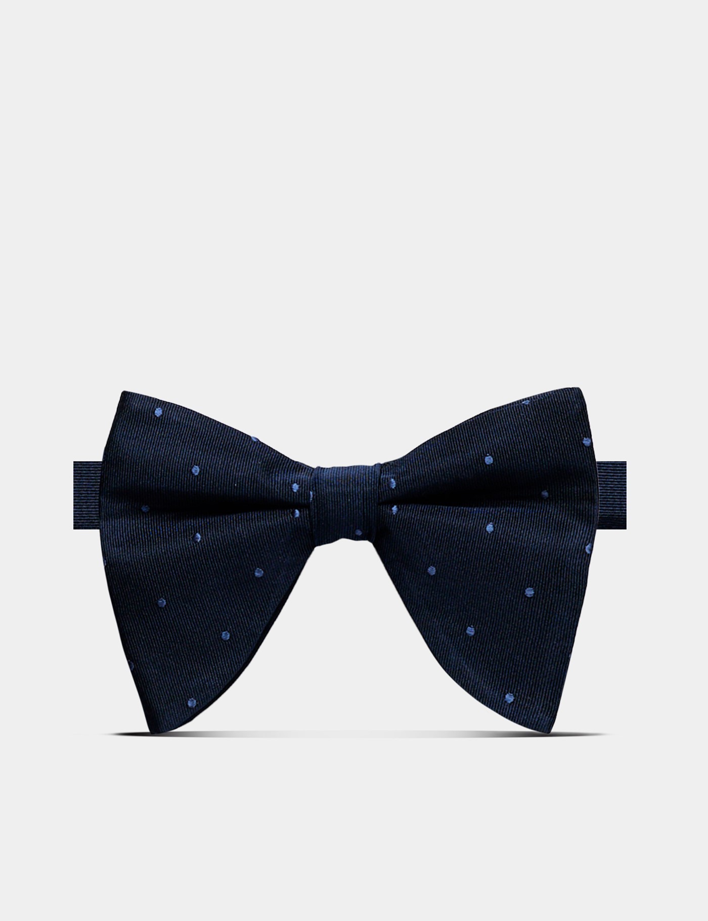 & Tonal Spot Repp Silk Large Bow Tie Ready Tied One