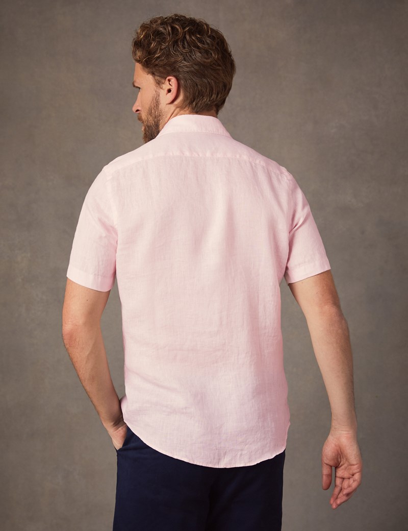 mens pink linen shirts uk