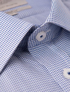 Men’s Navy & White Fabric Interest Short Sleeve Shirt