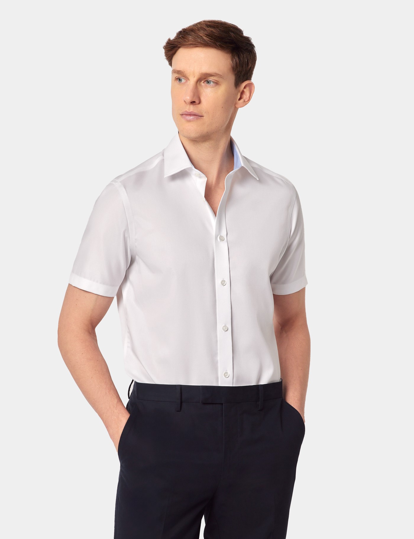 & Slim Fit Twill Shirt Short Sleeve