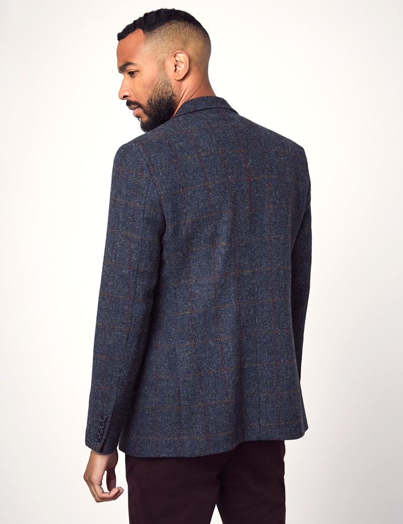 navy stripe harris tweed blazer