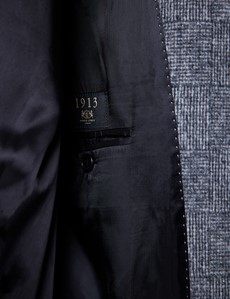 Men’s Grey Italian Wool Mix Check Coat - 1913 Collection