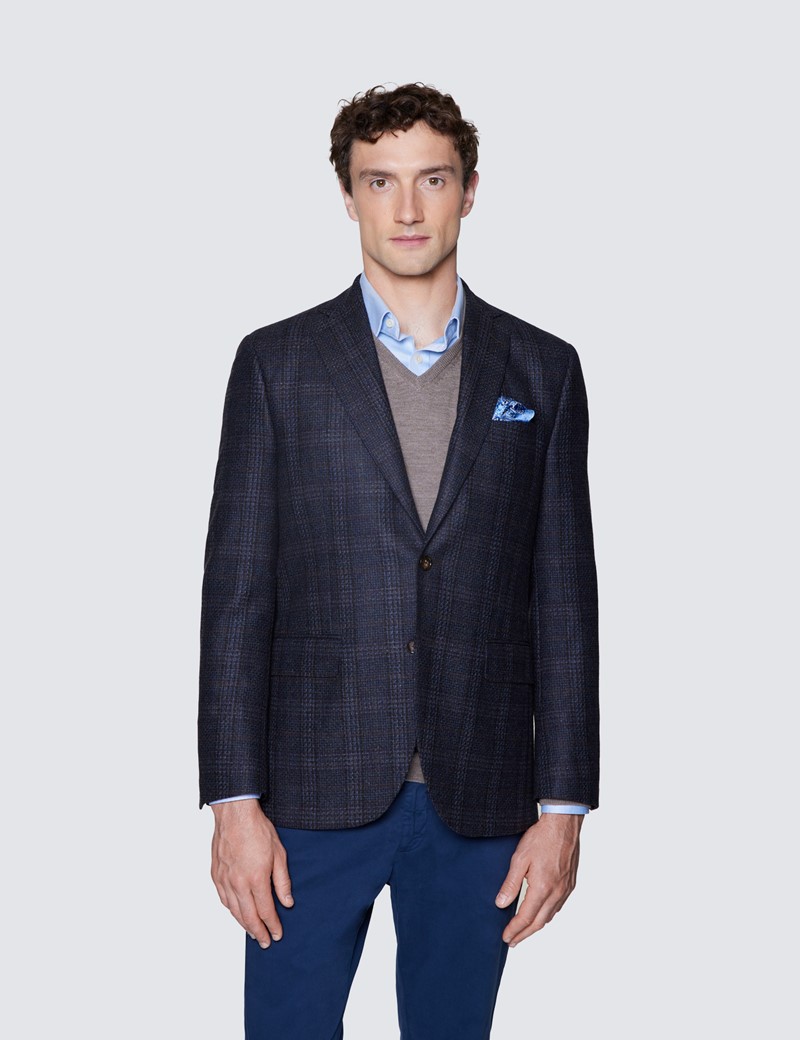 Men's Brown Check Italian Wool Jacket - 1913 Collection