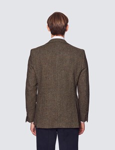 Men's Green & Brown Check Tweed Blazer | Hawes & Curtis