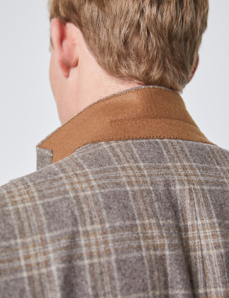Men’s Brown Over Check Italian Wool Jacket – 1913 Collection | Hawes ...