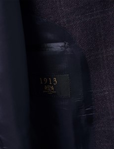 Men’s Italian Blackberry Windowpane Check Wool Blazer – 1913 Collection 