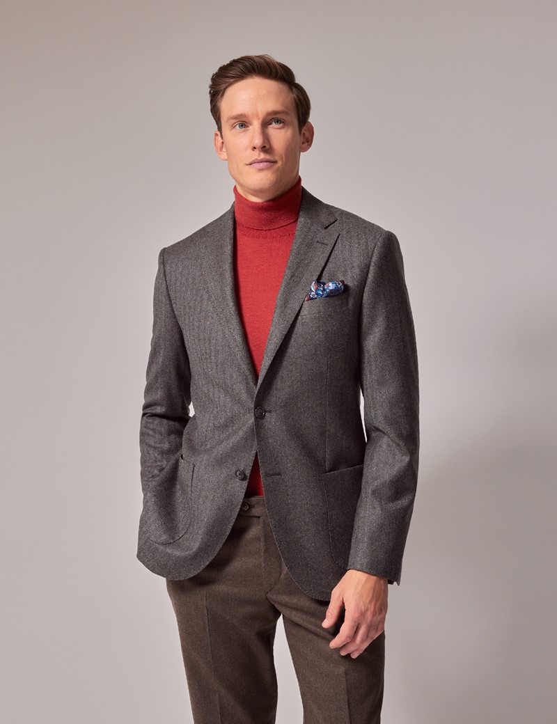 Grey herringbone sports on sale jacket