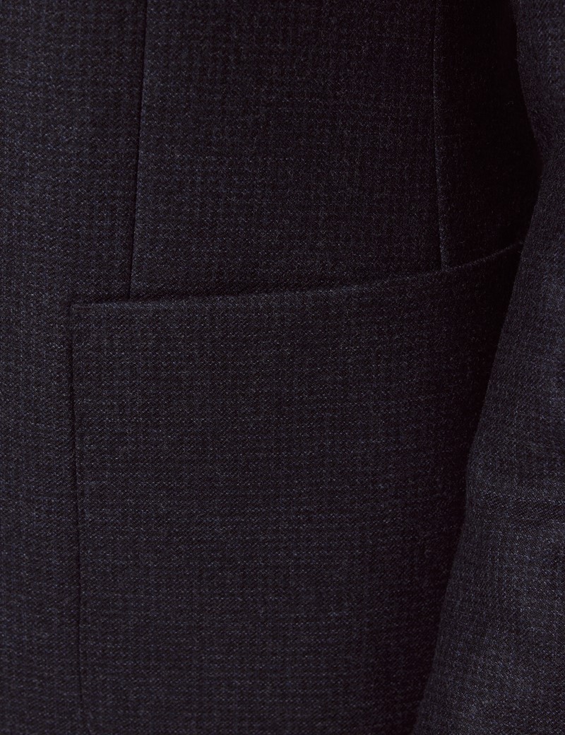 Men's Navy Dogtooth Cashmere Blazer | Hawes and Curtis