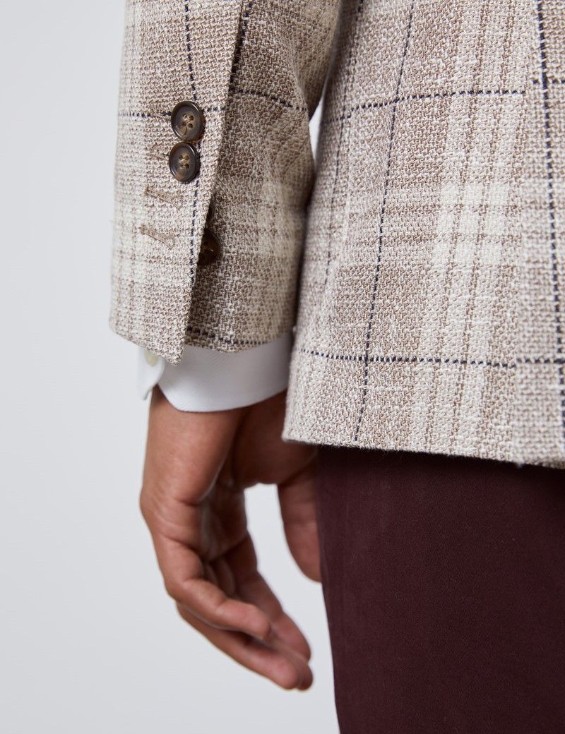 cream check jacket