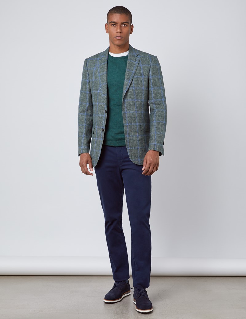 blue linen jacket men's