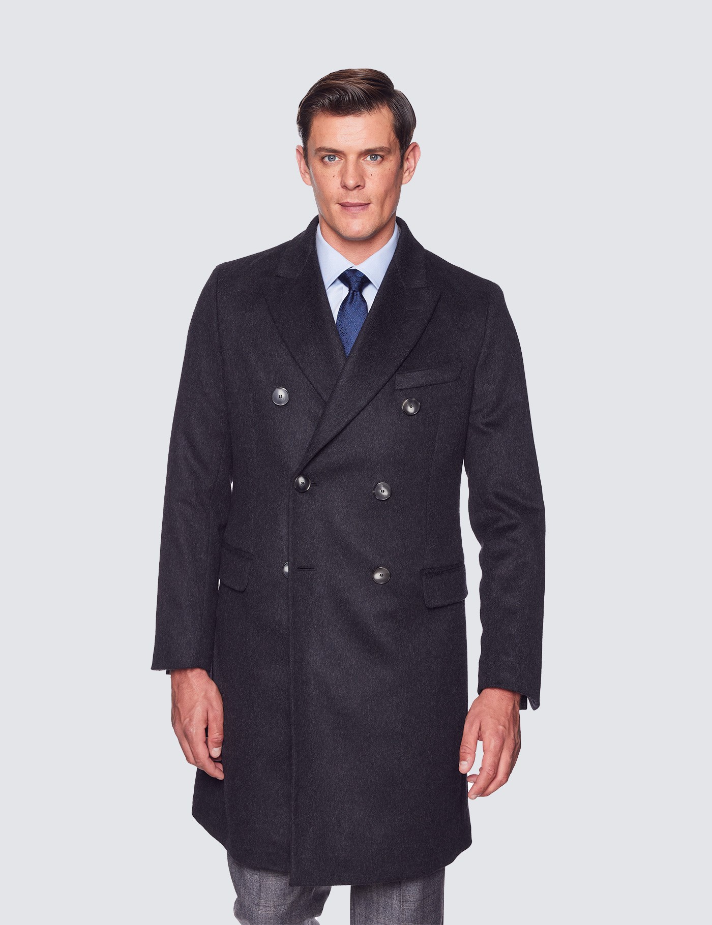 Men’s Double Breasted Cashmere Coat | Hawes & Curtis