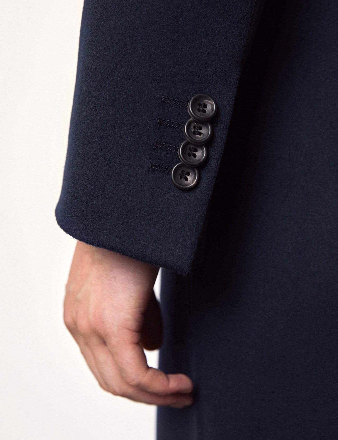 Italian Wool Men’s Coat with a Single Back Vent in Navy | Hawes ...