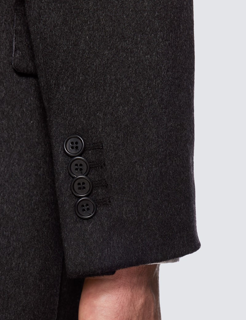 Men’s Charcoal Italian Cashmere Blend Overcoat – 1913 Collection
