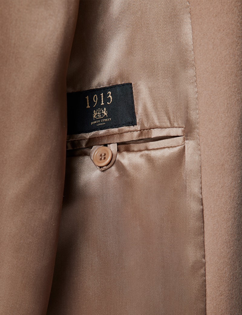 Men’s Camel Italian Cashmere Blend Overcoat – 1913 Collection