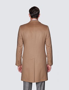 Men’s Camel Italian Cashmere Blend Overcoat – 1913 Collection