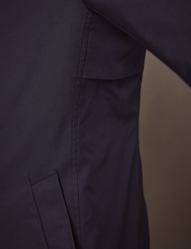 Men's Navy Rain Mac With Removable Lining | Hawes & Curtis